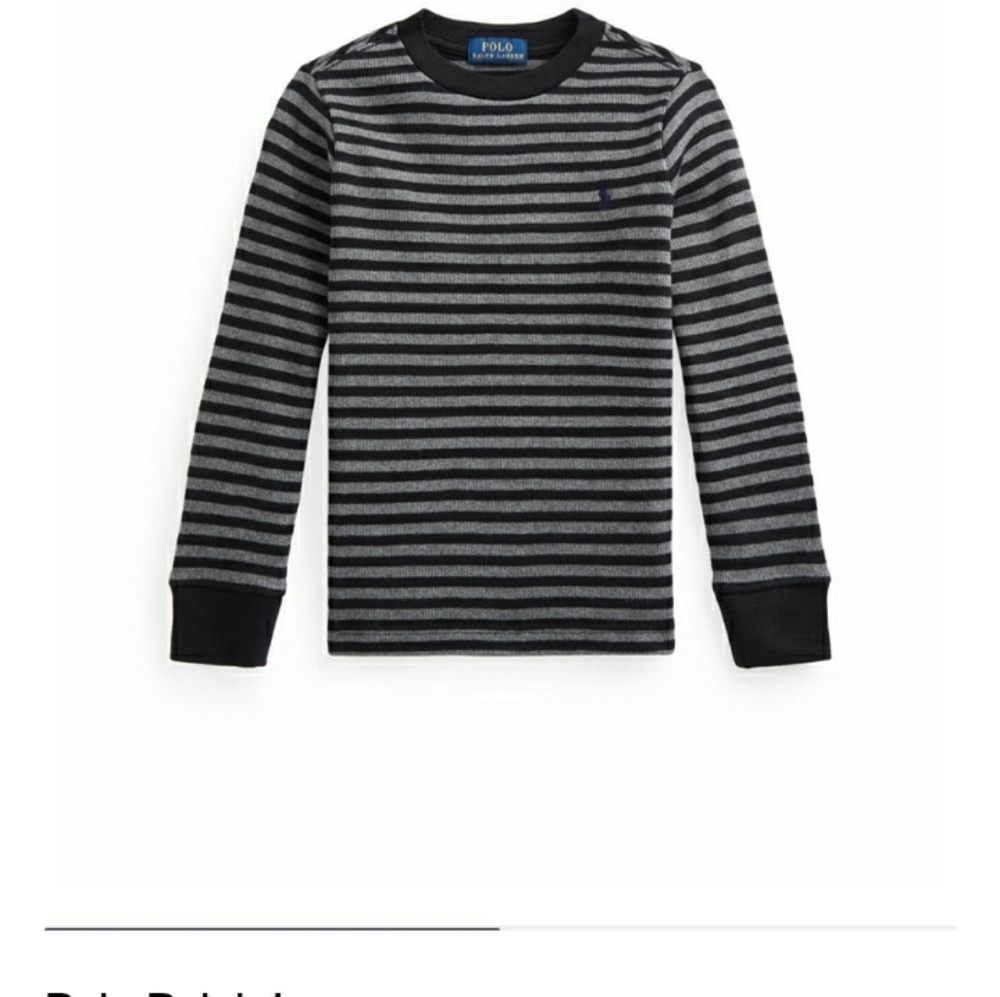 NWT Polo Ralph Lauren Little Boys Striped Waffle-knit Long Sleeves T-shirt